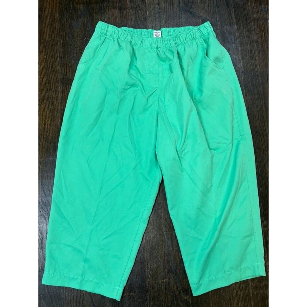 Rebecca Malone Mint Green Cropped Pants XL Elastic Waist Casual Indie Minimalist